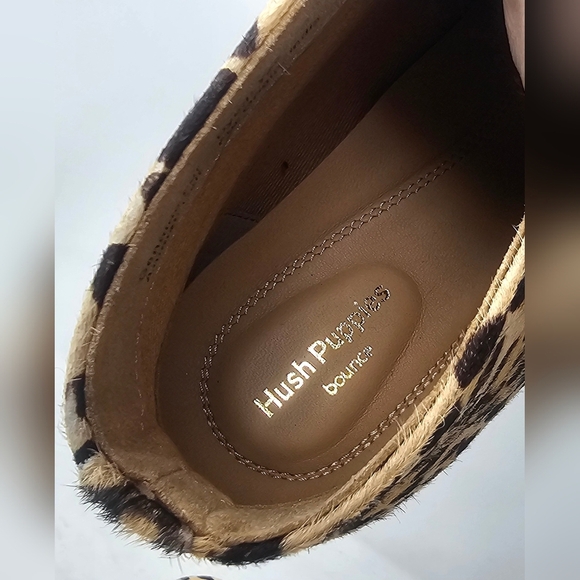 Hush Puppies Women's Leather Bailey  Leopard Print Chukka Ankle Booties Size 10W - Picture 14 of 15